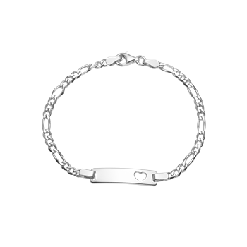 Aagaard's Navnearmbånd m/hjerte, sølv