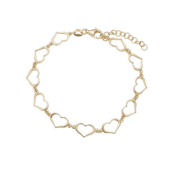 Aagaard\'s Armbånd, Hearts, 16+3cm forg