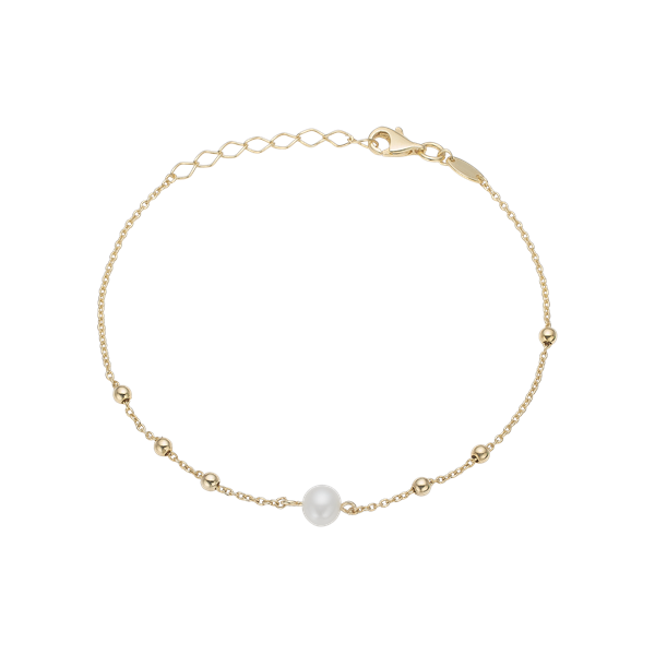 Aagaard\'s Ferskvands perle armbånd, 20cm, forg søl