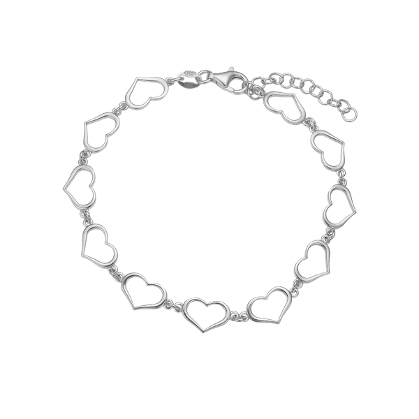 Aagaard\'s Armbånd, Hearts, 16+3cm sølv