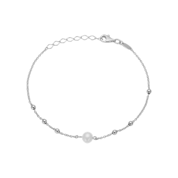 Aagaard's Ferskvands perle armbånd, 20cm, sølv