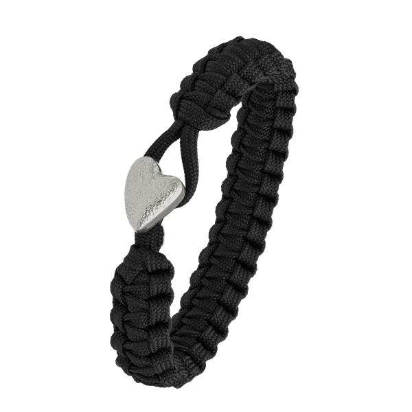 Aagaard\'s FSTS sort armbånd m sølv lås 05