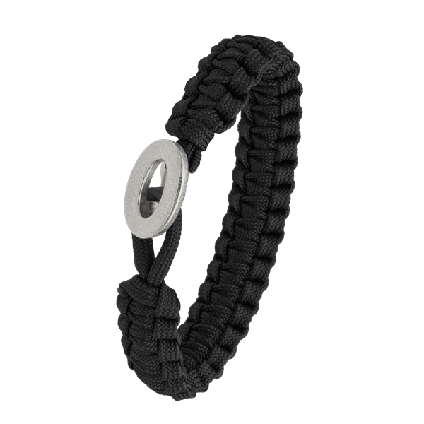 Aagaard\'s FSTS sort armbånd m sølv lås 06