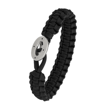 Aagaard's FSTS sort armbånd m sølv lås 07