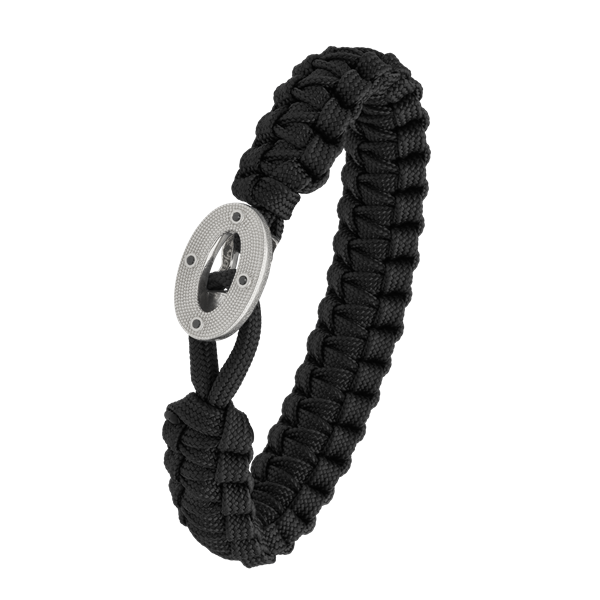 Aagaard\'s FSTS sort armbånd m sølv lås 07