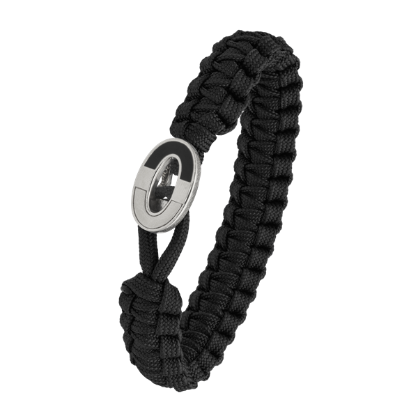 Aagaard\'s FSTS sort armbånd m sølv lås 08