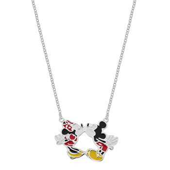 Disney Design's Sølv halskæde med kyssene Minnie & Mickey