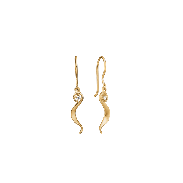 Aagaard\'s Ørehænger, 8kt guld m/2 cz