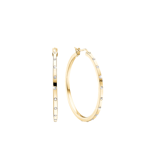 Aagaard\'s Øreringe, CZ Creol Ø34 mm, forg