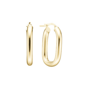 Aagaard's Creoler Ovale, sølv 28x19mm, 4mm tråd