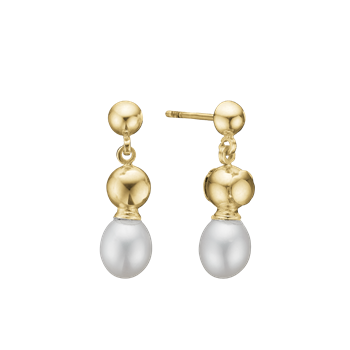 Aagaard's Ørehænger ferskvandsperle, forg sølv