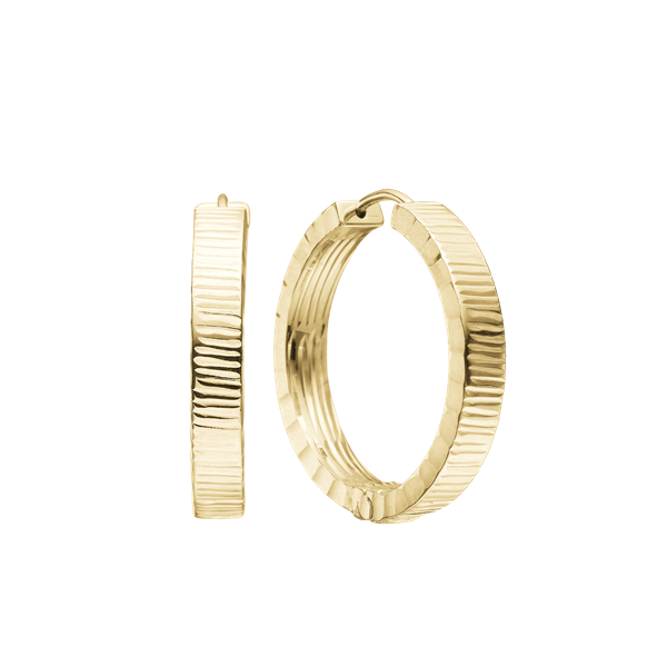 Aagaard\'s Facet Creoler 25mm, forg sølv