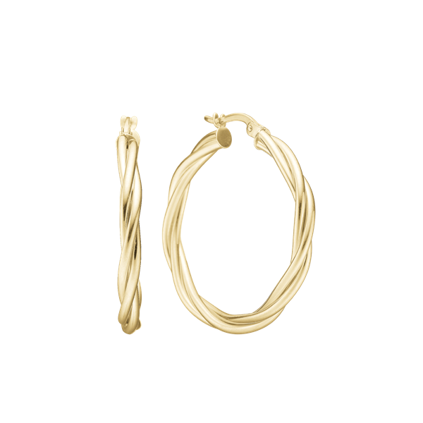 Aagaard\'s Snoede creoler 30mm forg sølv