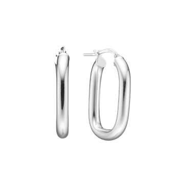 Aagaard's Creoler Ovale, sølv 28x19mm, 4mm tråd