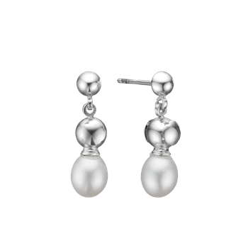 Aagaard's Ørehænger ferskvandsperle, sølv