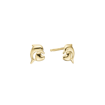 Aagaard's Delfin m hjerte ørestikker forg sølv