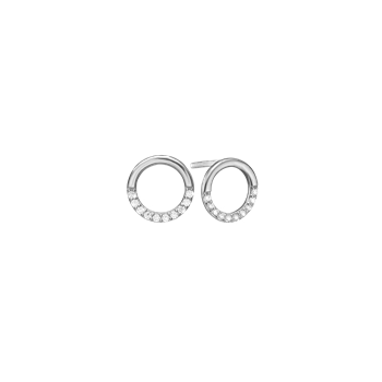 Aagaard's Ørestikker, cirkel m/20 cz, sølv