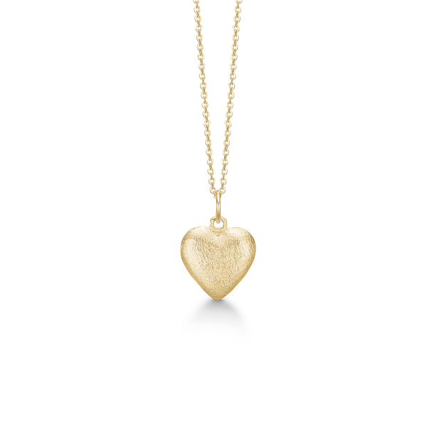 Aagaard\'s Halskæde, 8kt, Børstet hjerte