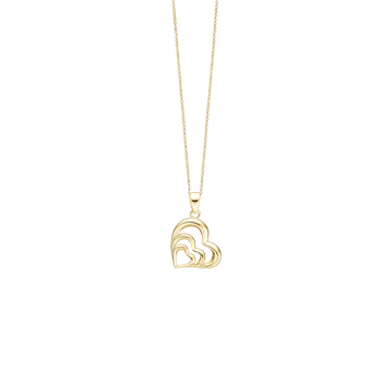 Aagaard's Halskæde 8kt, 3-hjerter, 45 cm