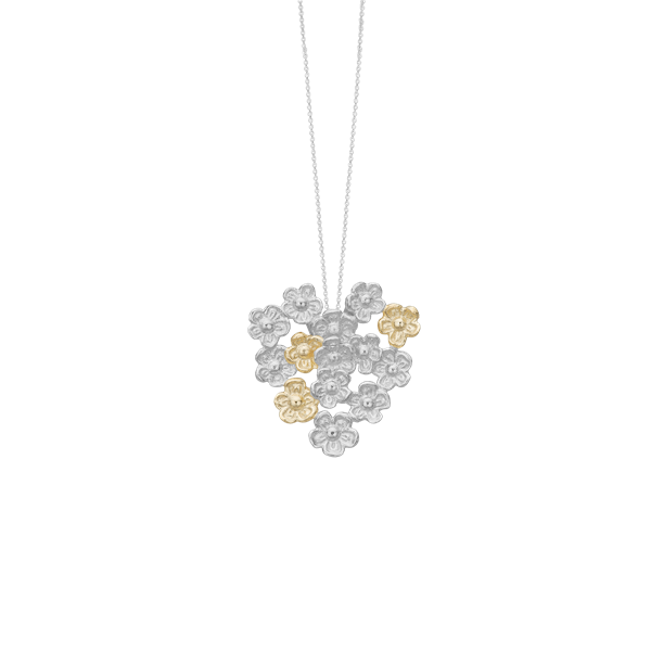 Aagaard\'s Halskæde, 8kt/sølv, Blomster