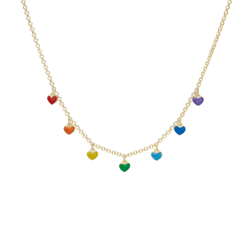 Aagaard's Hjerte regnbue halskæde forg sølv