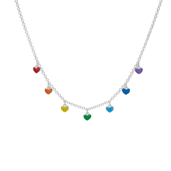 Aagaard's Hjerte regnbue halskæde sølv