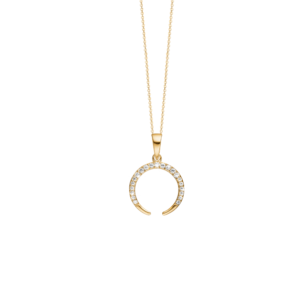 Aagaard\'s Halskæde, cz horn, 21 cz, forg sølv