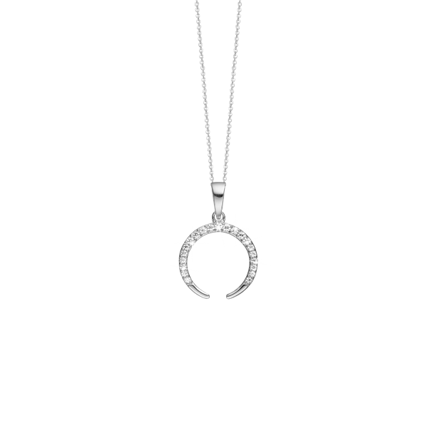 Aagaard\'s Halskæde, cz horn, 21 cz, sølv