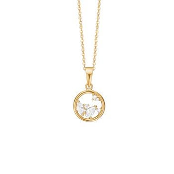 Aagaard's Halskæde cirkel m/6 cz, forg sølv