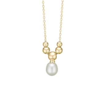 Aagaard's Halskæde Ferskvandsperle, 45cm, forg søl