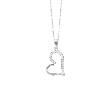 Aagaard's Halskæde med hjerte m/cz, sølv
