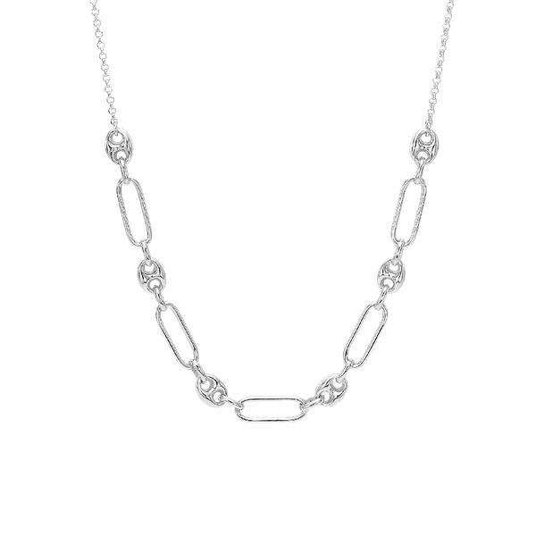 Aagaard\'s Halskæde led/bønne, 42+3cm, sølv