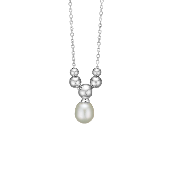 Aagaard\'s Halskæde Ferskvandsperle, 45cm, sølv