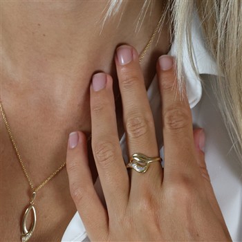 Aagaard's Dame ring, 8kt guld m/7 cz