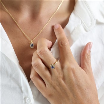 Aagaard's Ring, 8k, Safir/Diamanter