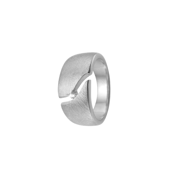 Aagaard\'s Dame ring, mat m/cz, sølv