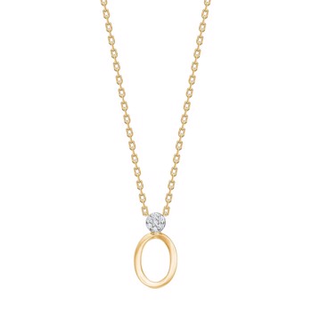 Siersbøl's 14 kt. guld vedhæng m/diamant 0,035ct W/SI inkl. forgyldt kæde