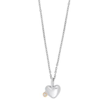 SHAPE Sølv rhod. vedh. hjerte 14kt+0.025ct W/SI, fra Siersbøl Shape