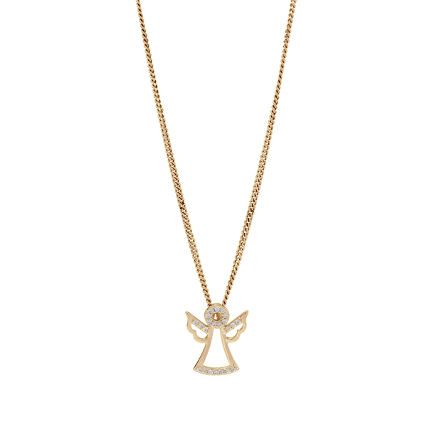 Siersbøl\'s Forgyldt sølvvedhæng Engel m/kæde