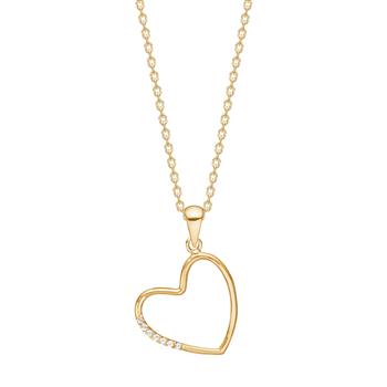 Siersbøl's 8kt. guld hjertevedhæng m. cz inkl. forg. kæde