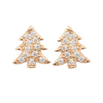 Ørestik sølv forgyldt juletræ small, fra L&G