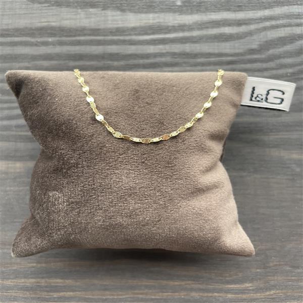 L&G\'s Kæde sølv forgyldt oval SHINE