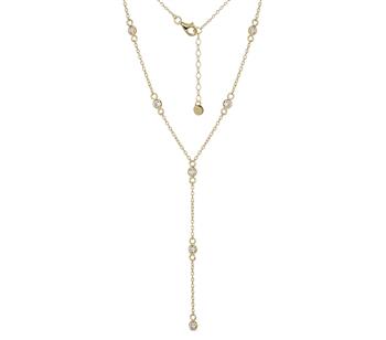 L&G's Y-kæde sølv forgyldt zirkonia