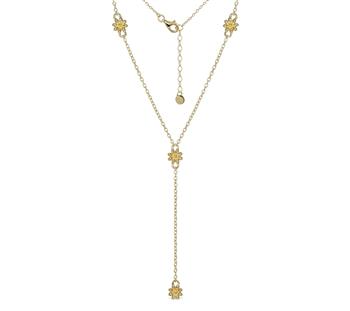 L&G's Y-Kæde sølv forgyldt blomster