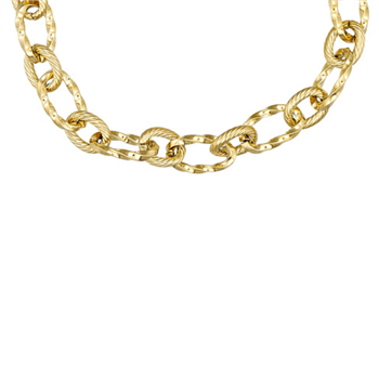 Blicher Fuglsang's Halskæde i stål, belagt med 14 K guld (Kopier)