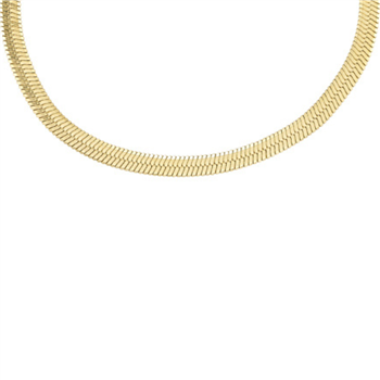 Blicher Fuglsang's Slangehalskæde bredt i stål, belagt med 14 K guld