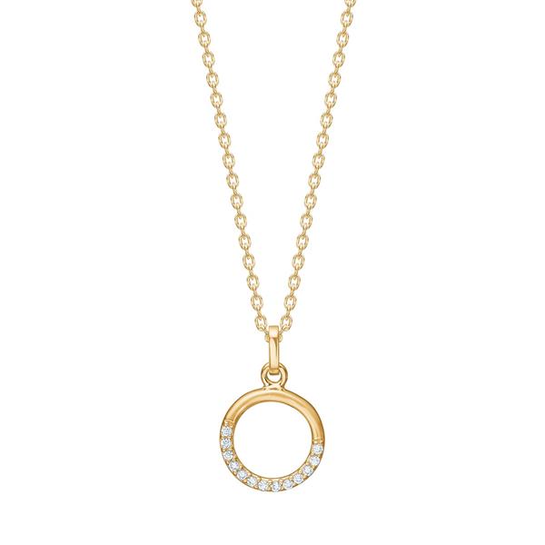 Siersbøl\'s 8kt. guldvedhæng m.cz inkl. forg. kæde