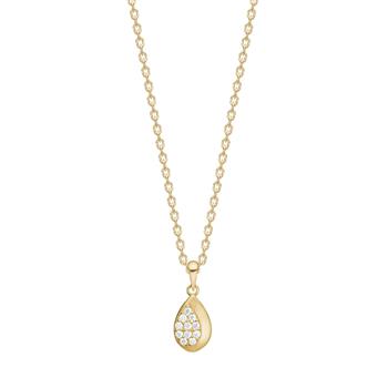 Siersbøl's 8kt. guldvedhæng m. cz inkl. forg. kæde