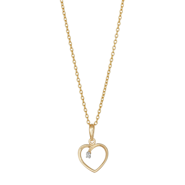 Siersbøl\'s 14kt. guldhjerte m/dia. 0.005ct W/SI inkl. forg. k