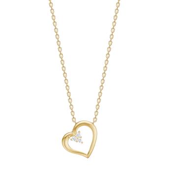 Siersbøl's 14kt. guldvedhæng hjerte m.0,045ct W/SI inkl. forg. kæde